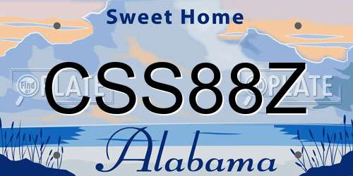 CSS88Z Alabama License Plate