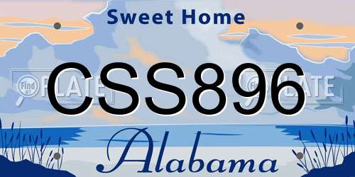CSS896 Alabama License Plate