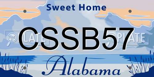 CSSB57 Alabama License Plate