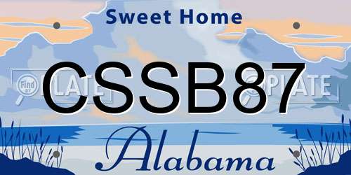 CSSB87 Alabama License Plate