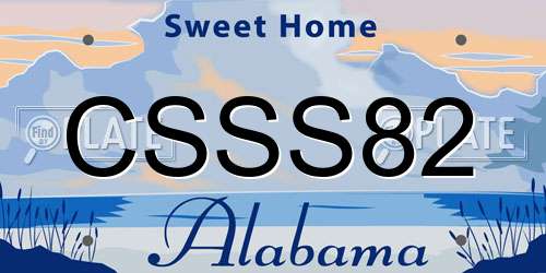 CSSS82 Alabama License Plate