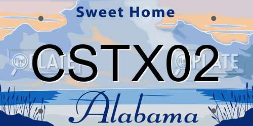 CSTX02 Alabama License Plate