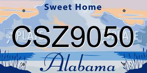 CSZ9050 Alabama License Plate