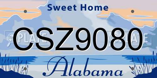 CSZ9080 Alabama License Plate