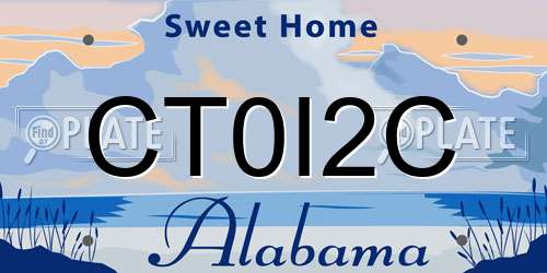 CT0I2C Alabama License Plate