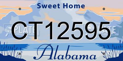 CT12595 Alabama License Plate