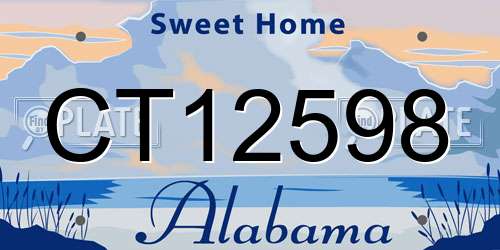 CT12598 Alabama License Plate