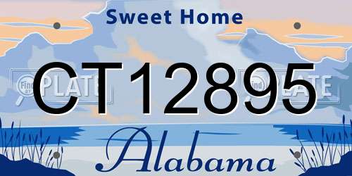 CT12895 Alabama License Plate