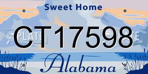 CT17598 Alabama License Plate