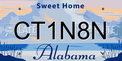 CT1N8N Alabama License Plate