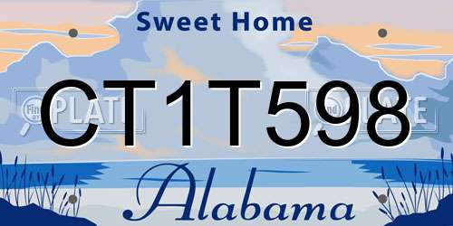CT1T598 Alabama License Plate