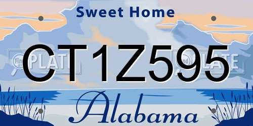 CT1Z595 Alabama License Plate