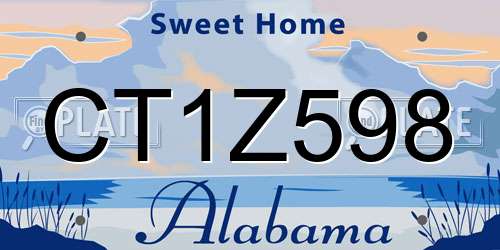 CT1Z598 Alabama License Plate
