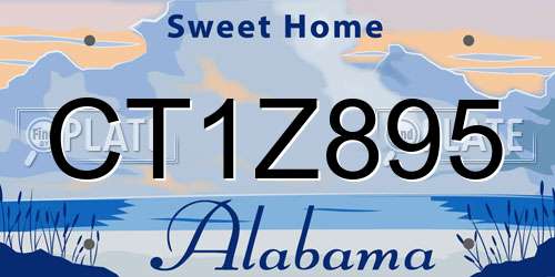 CT1Z895 Alabama License Plate