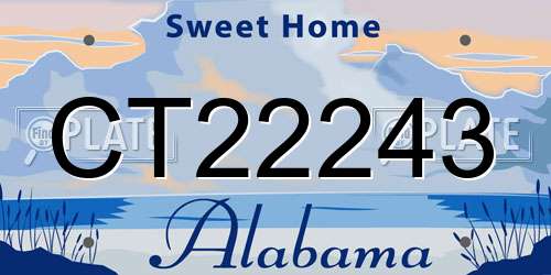 CT22243 Alabama License Plate
