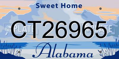 CT26965 Alabama License Plate