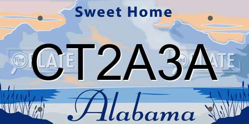 CT2A3A Alabama License Plate
