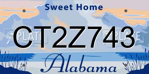 CT2Z743 Alabama License Plate