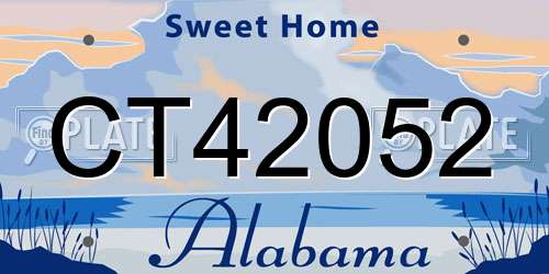 CT42052 Alabama License Plate