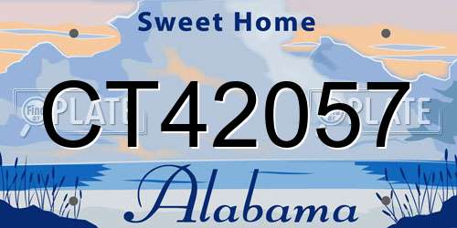CT42057 Alabama License Plate