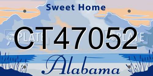 CT47052 Alabama License Plate