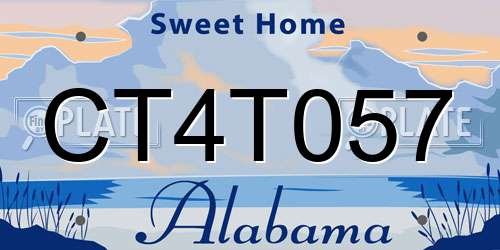 CT4T057 Alabama License Plate