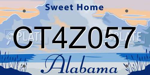 CT4Z057 Alabama License Plate