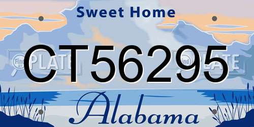 CT56295 Alabama License Plate