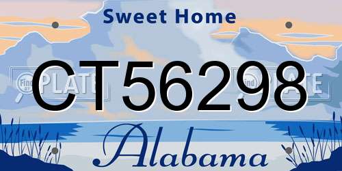 CT56298 Alabama License Plate