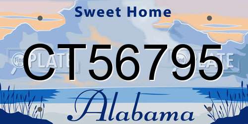 CT56795 Alabama License Plate