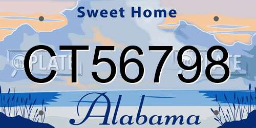 CT56798 Alabama License Plate