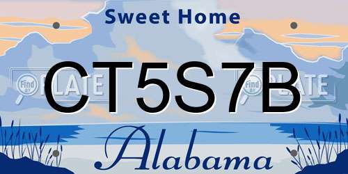 CT5S7B Alabama License Plate