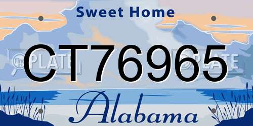 CT76965 Alabama License Plate