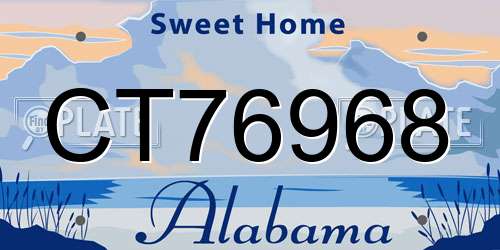 CT76968 Alabama License Plate