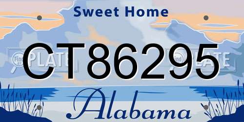 CT86295 Alabama License Plate