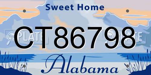 CT86798 Alabama License Plate