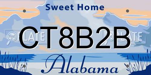 CT8B2B Alabama License Plate