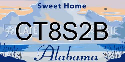CT8S2B Alabama License Plate