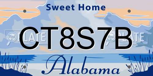 CT8S7B Alabama License Plate