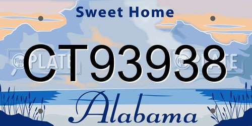 CT93938 Alabama License Plate