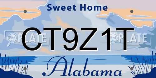 CT9Z1T Alabama License Plate