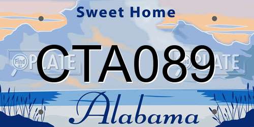 CTA089 Alabama License Plate