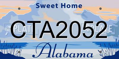 CTA2052 Alabama License Plate