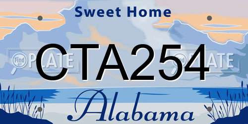 CTA254 Alabama License Plate