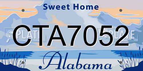 CTA7052 Alabama License Plate