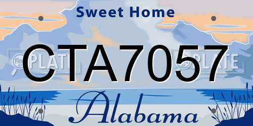 CTA7057 Alabama License Plate