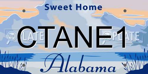 CTANE1 Alabama License Plate
