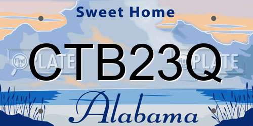 CTB23Q Alabama License Plate