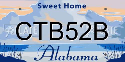 CTB52B Alabama License Plate