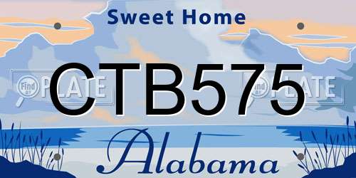 CTB575 Alabama License Plate